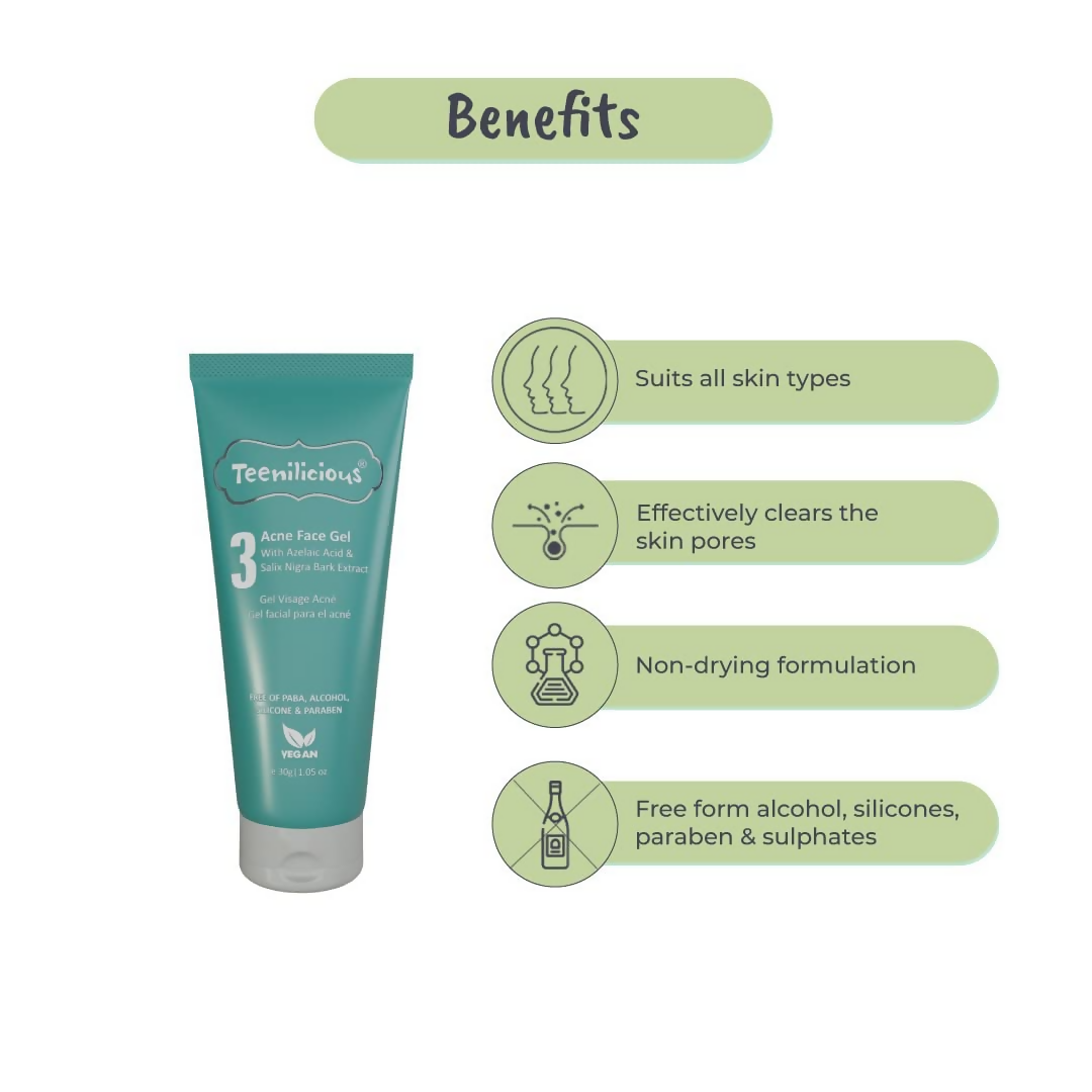 Teenilicious Anti-Acne Gel With 3% Azelaic Acid, Tea Tree Oil