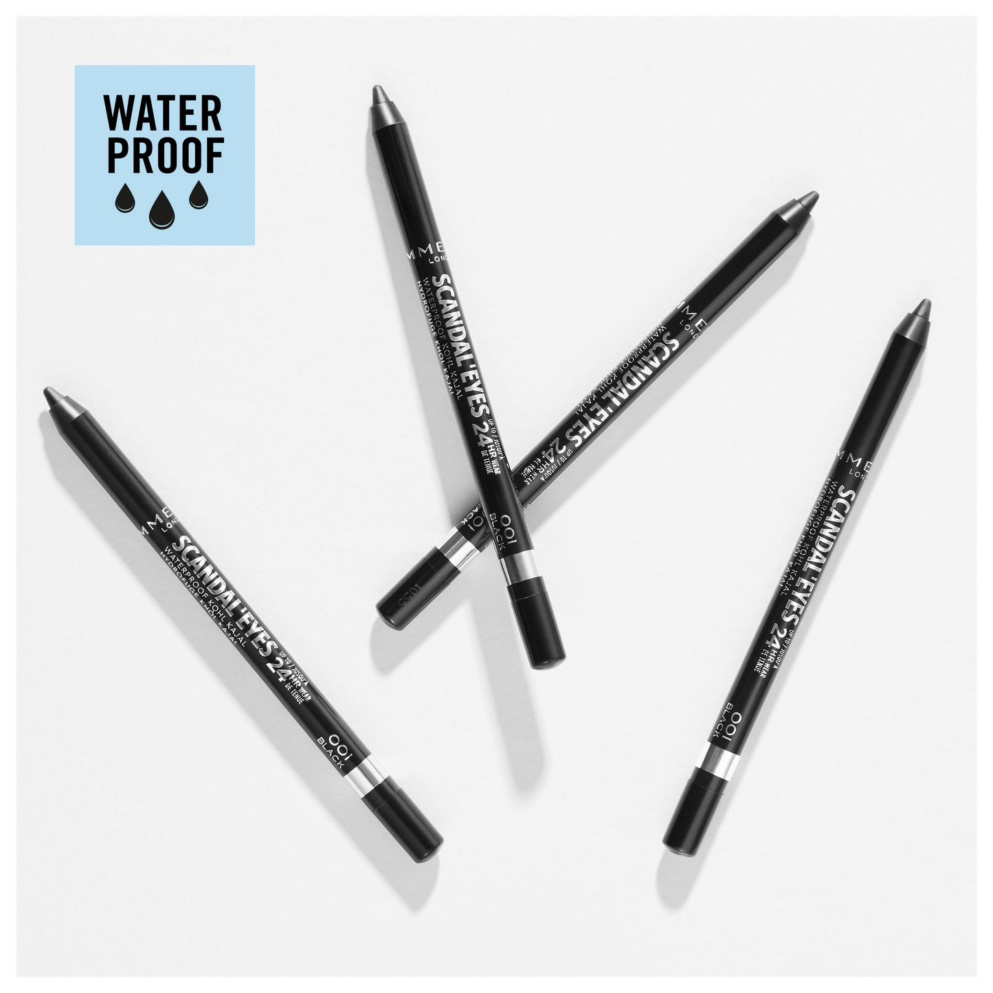 Rimmel London Scandaleyes Waterproof Kohl Kajal Liner Blue | Smudge-proof | 24hr Wear | Vibrant
