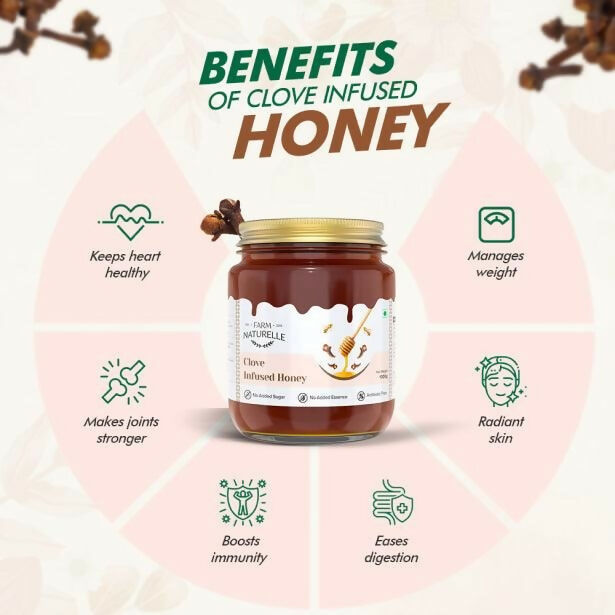 Farm Naturelle Clove Infused Honey - 100% Pure and Natural