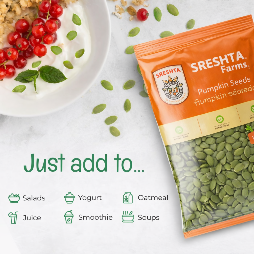 Sreshta Farms Raw Pumpkin Seeds Natural High-Protein Seeds