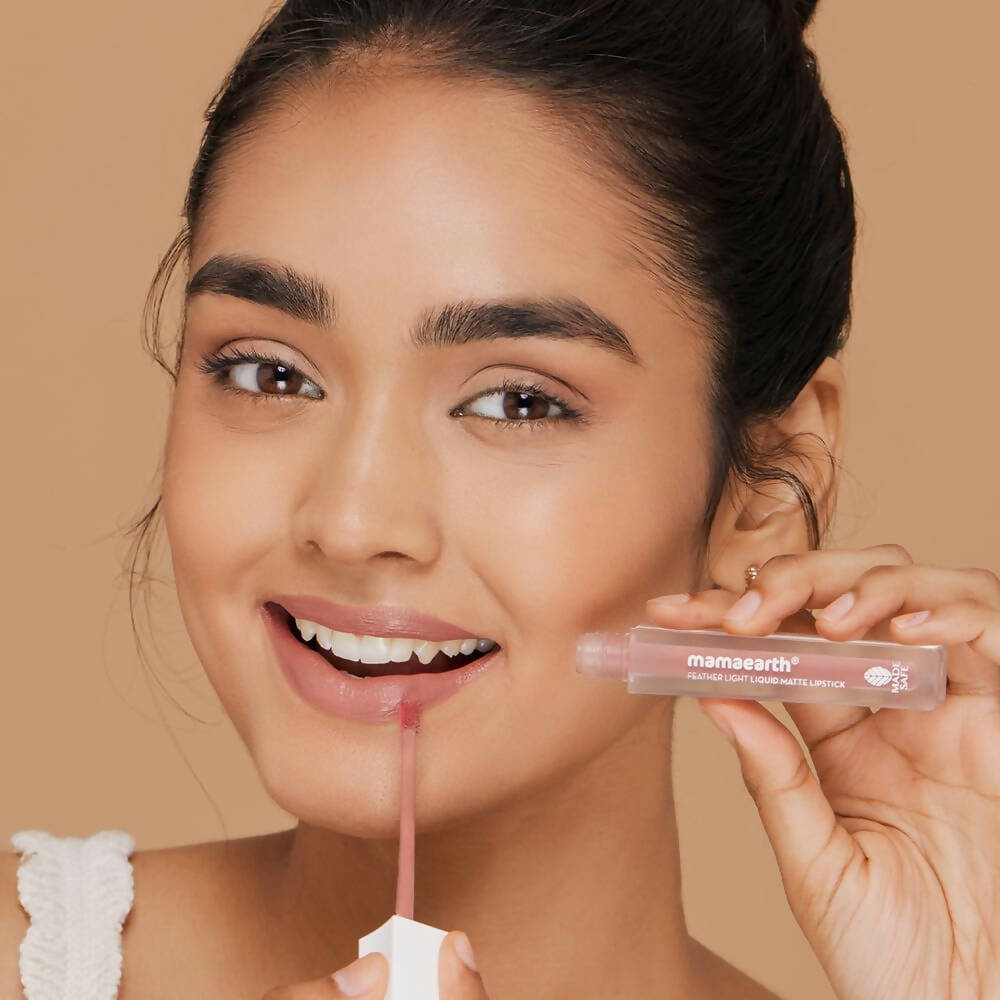 Mamaearth Feather Light Liquid Matte Lipstick - Nude Brown - Limited Time Offer
