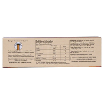 Pure Nutrition Glutathione 500mg with Vitamin C & Saffron Effervescent Tablets