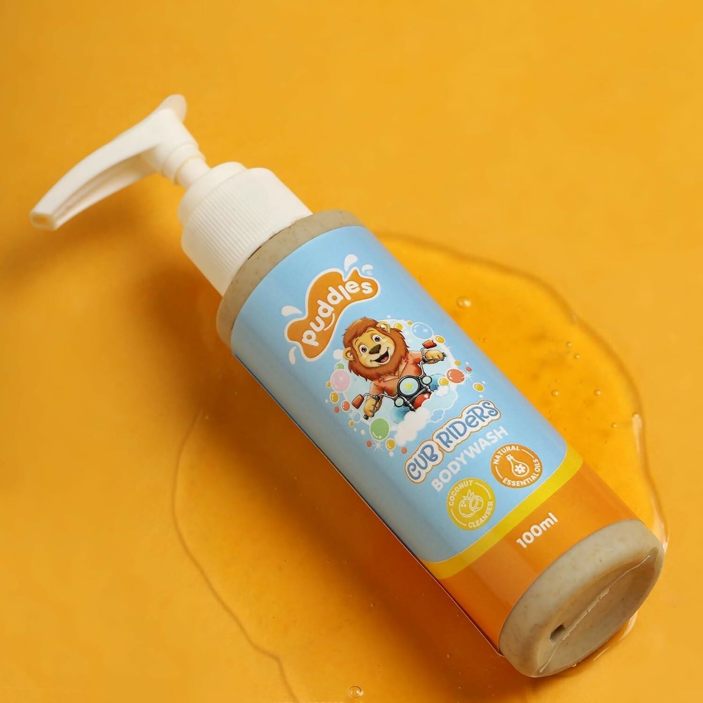 Puddles Organic Cub Riders Fruity Gel Kids Body Wash, Coconut Cleansers Essential Oil