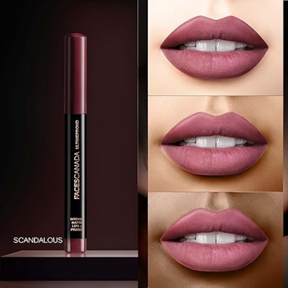 Faces Canada Ultime Pro Hd Intense Matte Lipstick + Primer - Scandalous (Nude)