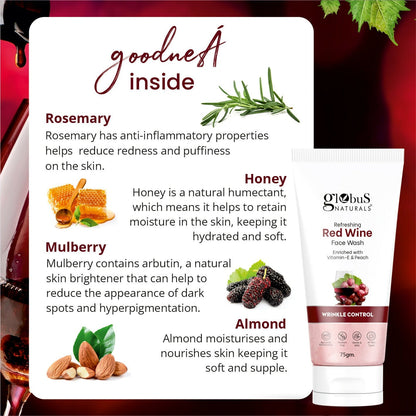 Globus Naturals Red Wine Hydrating Face Wash