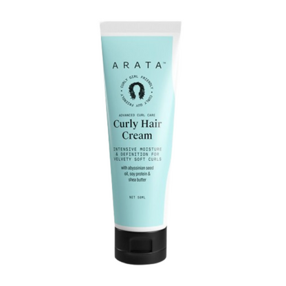 Arata Curly Hair Cream For Definition With Abyssinian Seed Oil