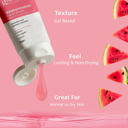 Globus Naturals Watermelon Face Wash with Vitamin B3 & Hyaluronic Acid