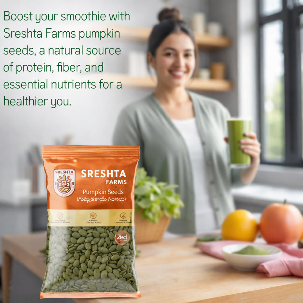 Sreshta Farms Raw Pumpkin Seeds Natural High-Protein Seeds
