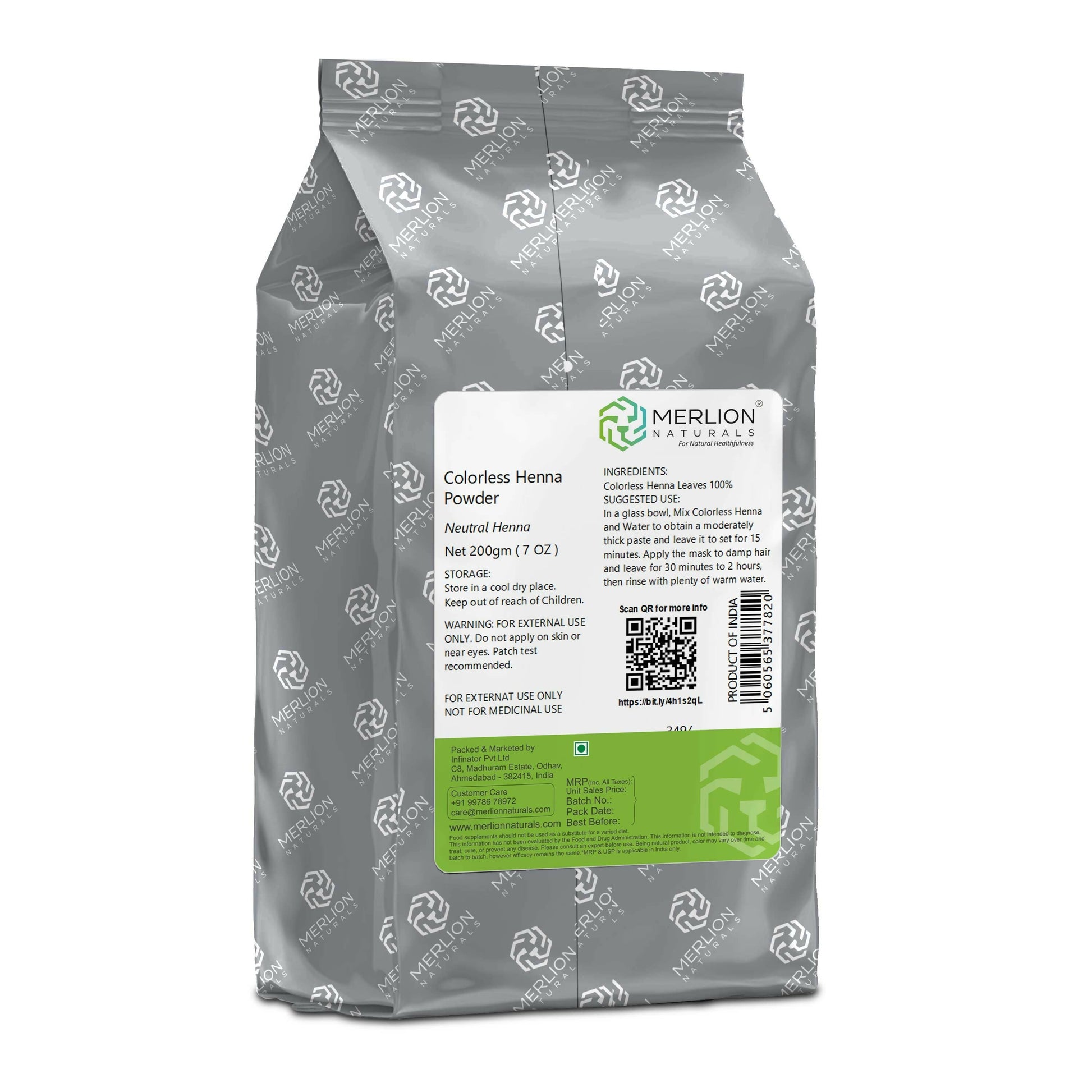 Merlion Naturals Colorless Henna Powder