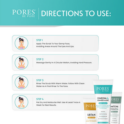 Pores Be Pure Charcoal Gel Face Scrub With Seaweed & Algae