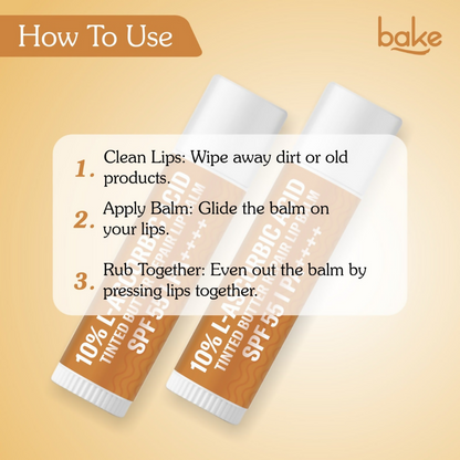 Bake 10% L-Ascorbic Acid Tinted Butter Brightening Lip Balm SPF 55 PA++++