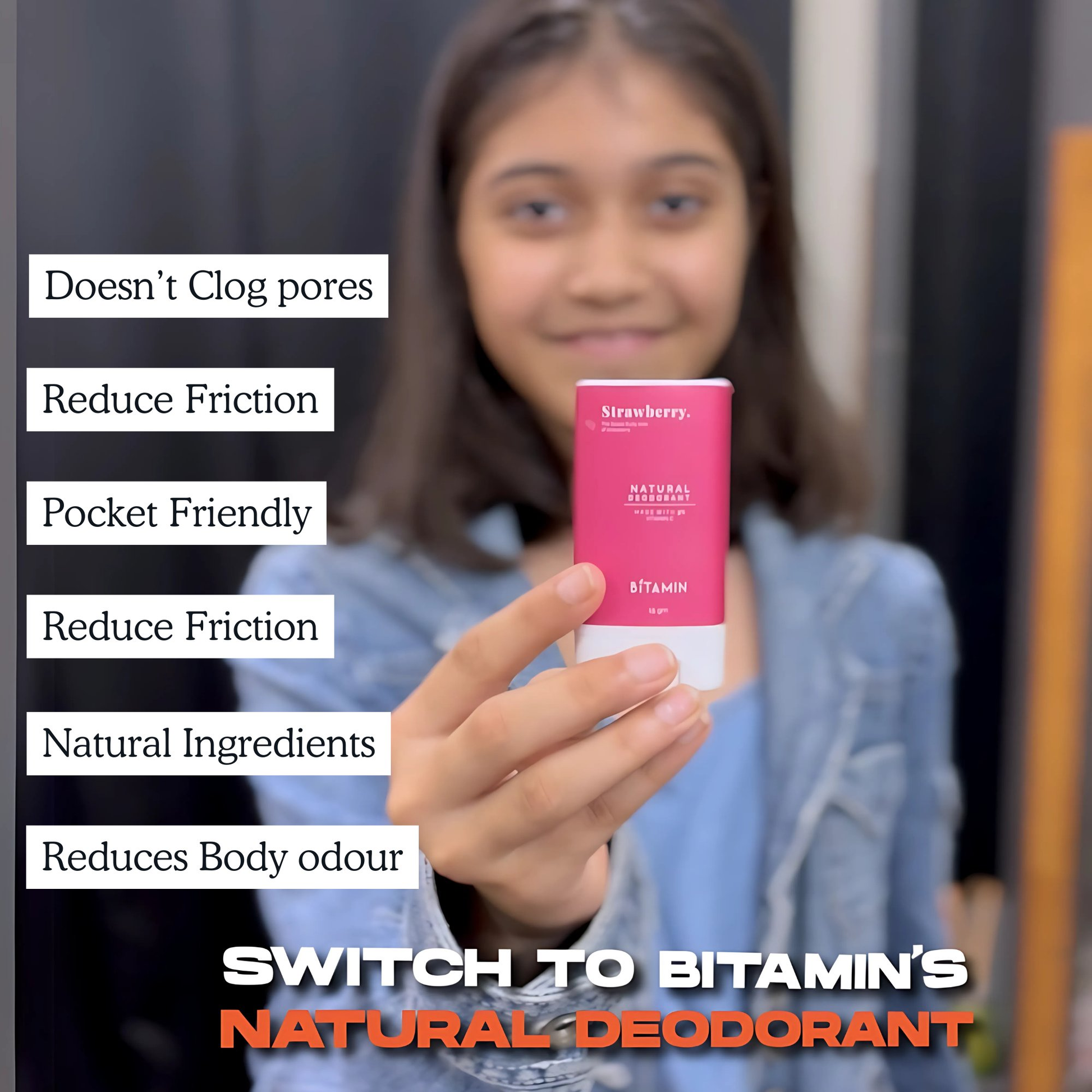 Bitamin Seasalt Teens Natural Deodorant Roll On Stick