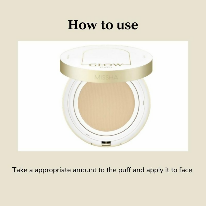 Missha Glow Cushion Light No.21N Vanilla SPF 37 PA+++