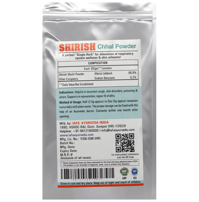 Iafa Ayuveda Shirish Chhal  Powder