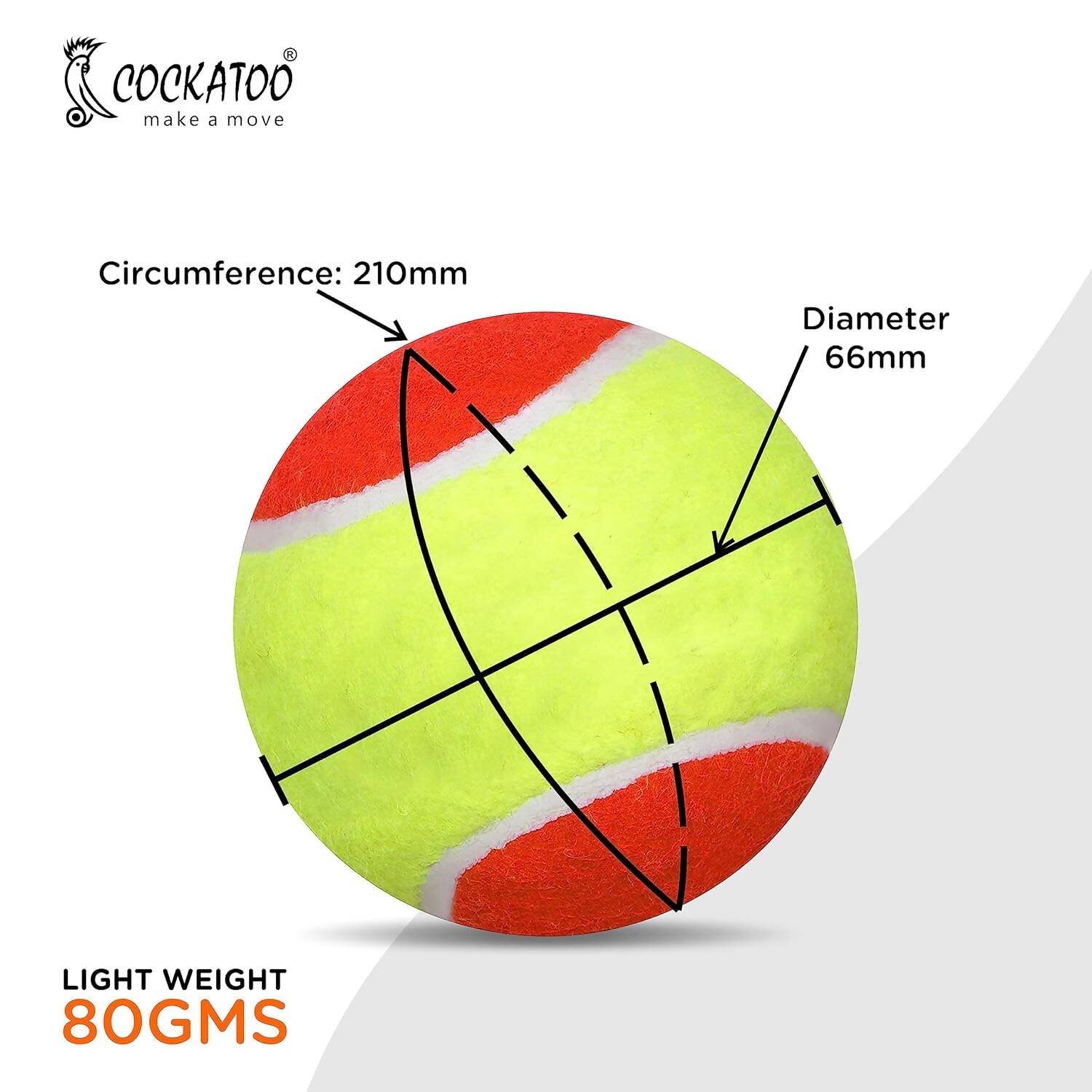 Cockatoo Rubber Cricket Tennis Ball (Pack of 2) - Limited Time Offer