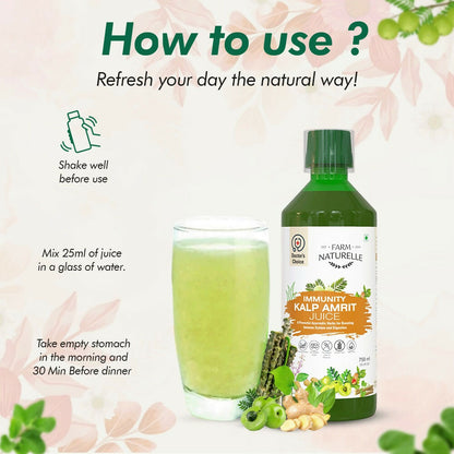 Farm Naturelle Immunity Kalp Amrit Juice - Strong Herbal Blend