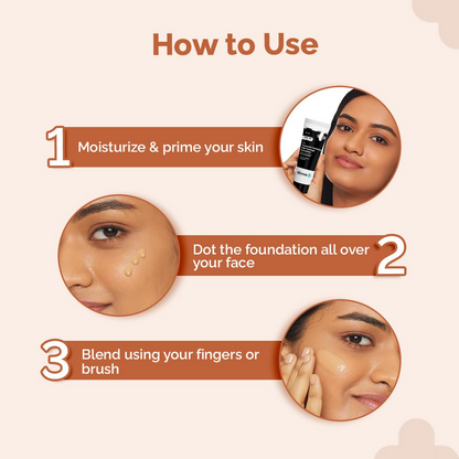 The Derma Co 1% Hyaluronic Hydrating High Coverage Foundation With SPF 40 PA+++ - 01 Ivory