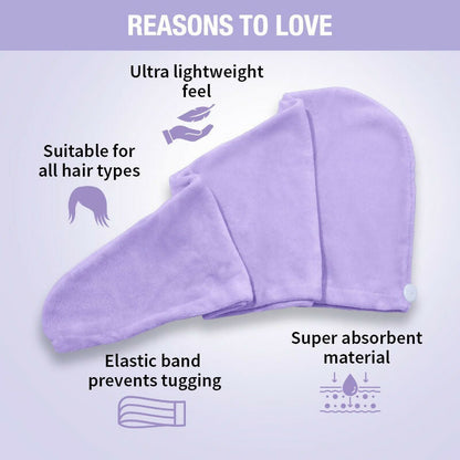Nykaa Naturals Microfiber Hair Wrap for Frizz Free & Shiny Hair - Lavender