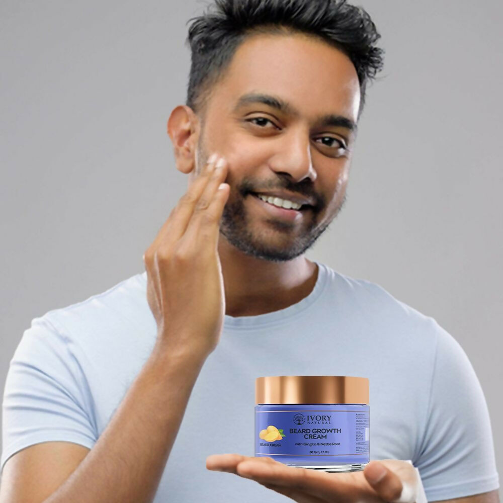 Ivory Natural Beard Growth Cream - Biotin Boosted Hair Follicle For New Hair Cycle