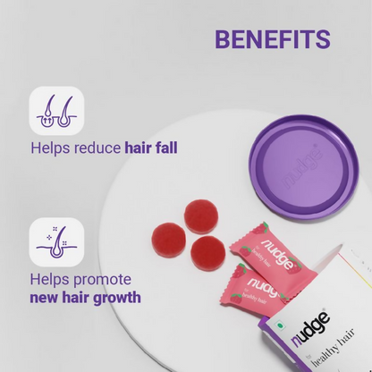Nudge Biotin Hair Gummies - Strawberry Flavour