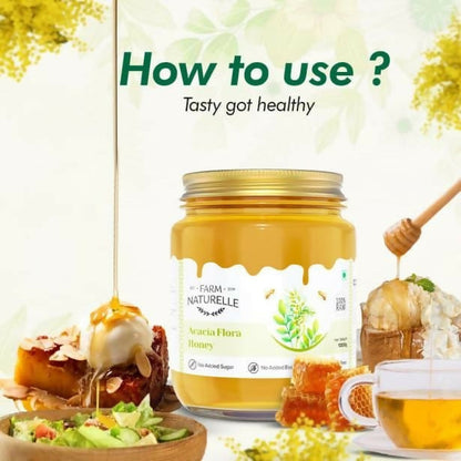 Farm Naturelle Acacia Honey - Raw, Natural, and Unprocessed Forest Honey