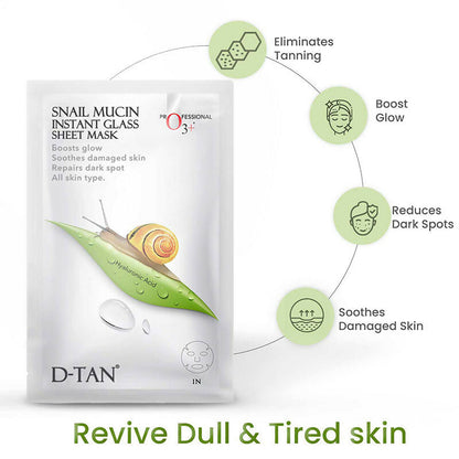 Professional O3+ Snail Mucin Instant Glass Sheet Mask