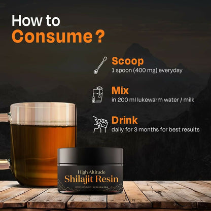 Auric Lab-Certified High-Altitude SJ Resin | 75% Fulvic Acid + Humic Acid | 80+ Trace Minerals with Real Brass Spoon Included