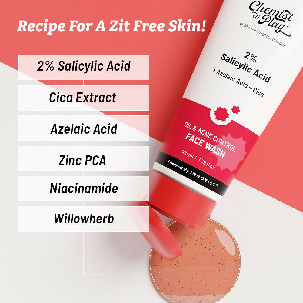 Chemist At Play Acne Control Regime with Salicylic Acid Face Wash + Moisturizer Combo