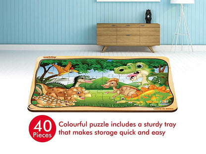 Webby Dinosaurs in Jungle Wooden Jigsaw Puzzle-40 Pcs