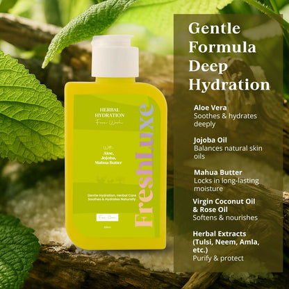 FreshLuxe Herbal Hydration Face Wash For Oil & Acne Control with Aloe Vera & Neem