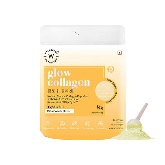 Wellbeing Nutrition Glow Korean Marine Collagen Peptides - Pina Colada Flavor