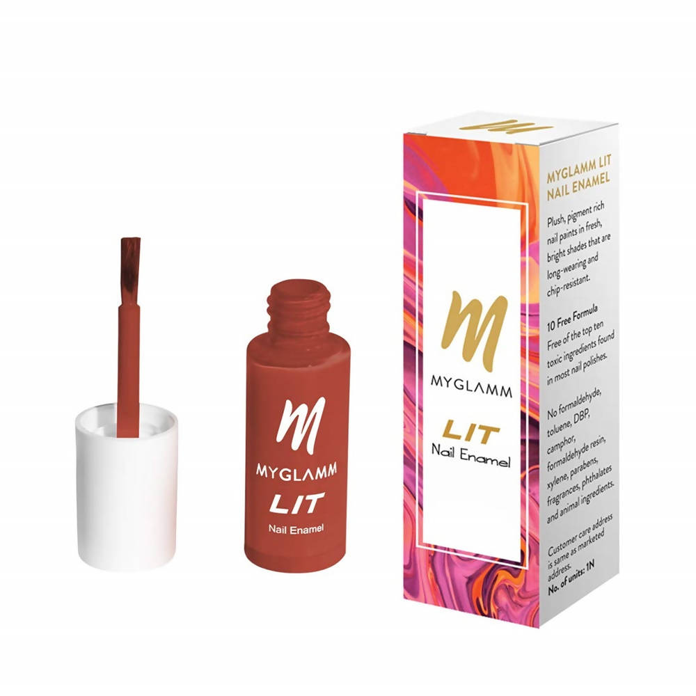 MYGLAMM LIT Flawless Finish Nail Enamel - Boi Bye - Stunning Red (7 Ml)