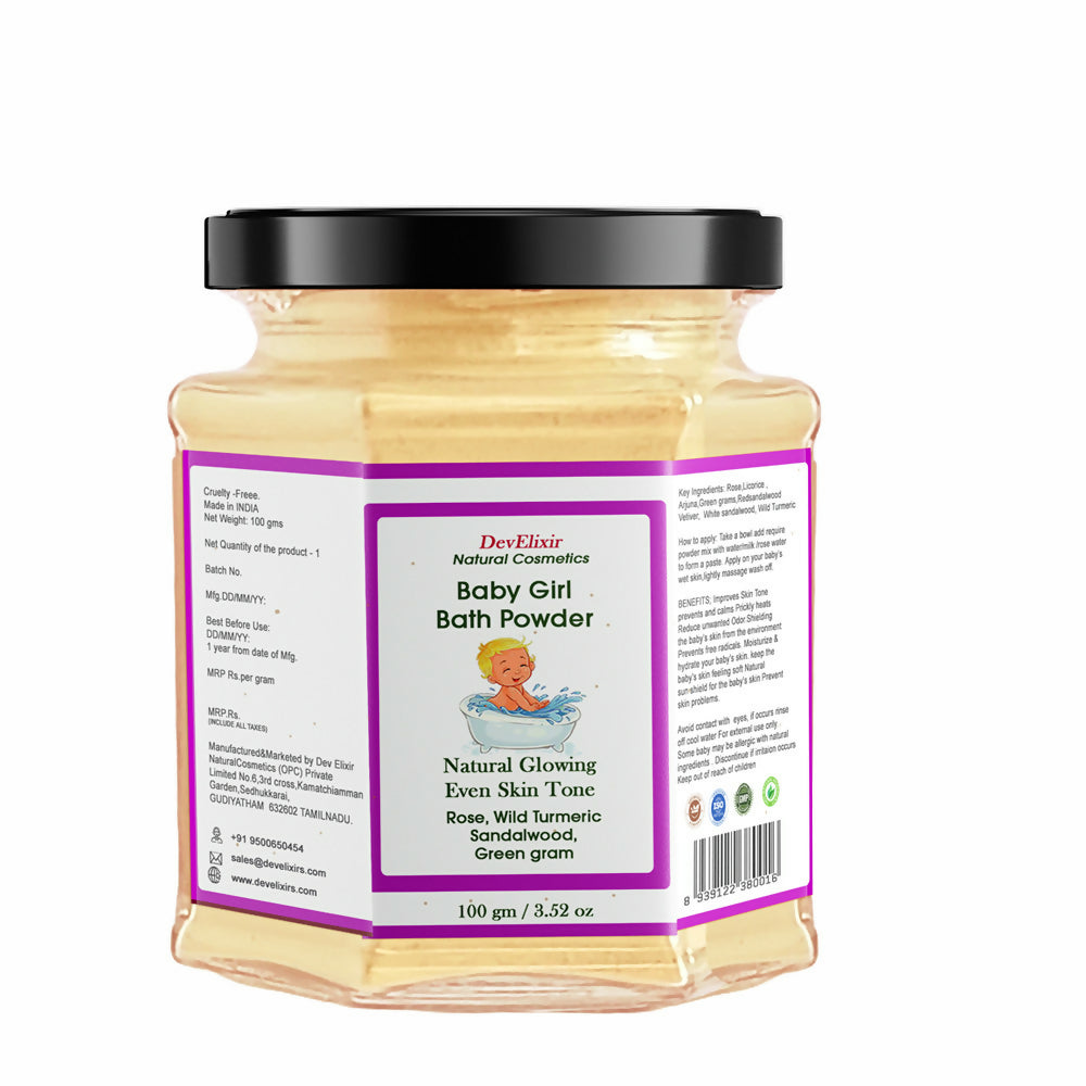 DevElixir Baby Girl Bath Powder Natural Glow & Even Skin Tone