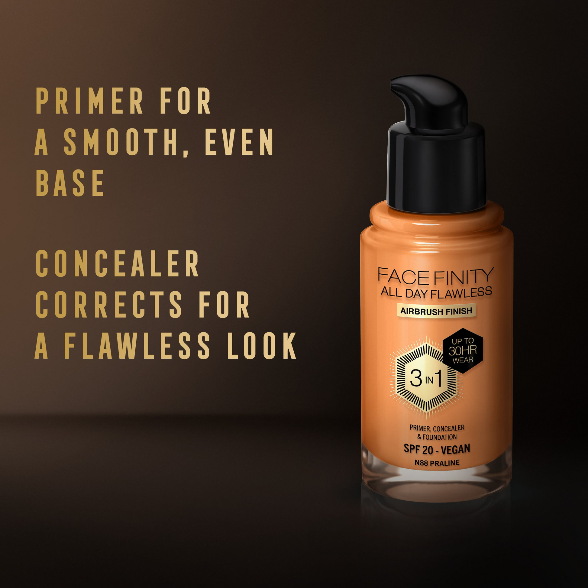 Max Factor Face Finity All Day Flawless 3 In 1 Foundation - Praline