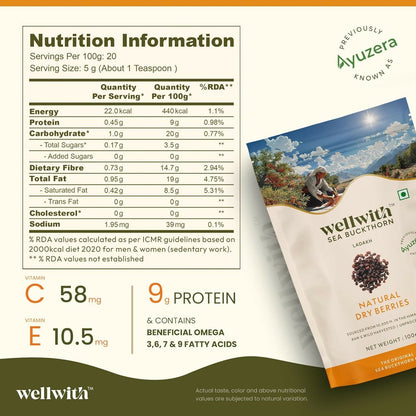 Wellwith Sea Buckthorn Natural Dry Berries